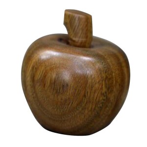 （イスイ）YISHUI 木製 林檎 りんご アップル ウッド オブジェ 置物 フルーツ おしゃれ ２個セット インテリア アジアン雑貨 HP0204 (緑