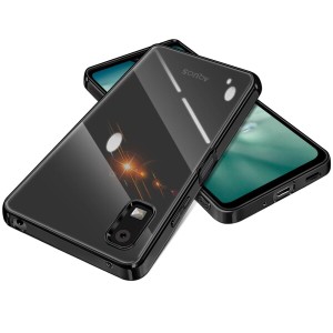 AQUOS wish3 ケース クリア 耐衝撃 軽?薄型 TPU バンパー SH-53D A302SH SH-M25 A303SH 対応 カバー 米軍MIL規格取得 メッキ加工 ストラ