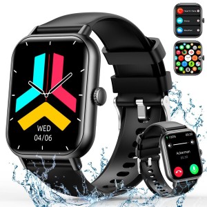 スマートウォッチ Bluetooth5.3通話機能付き 2.01インチ大画面 Smart Watch Line/着信通知 腕時計 歩数計 天気予報 IP67防水 スポーツウ