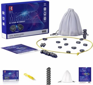 テーブルトップマグネットゲーム - 磁気効果付きチェスボードゲーム、チェスセットマグネットストーンボードゲーム、教育チェッカーゲー