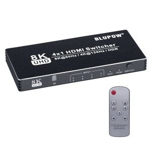 BLUPOW 8K@60Hz 4K@120Hz HDMI2.1切替器 4入力1出力 セレクター スイッチャー PS5・Xbox・Blu-ray palyer・Apple TV・Fire TVなど対応 hd