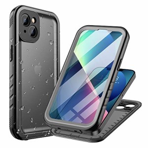 Cozycase iPhone 13用 ケース - iPhone 13用 防水ケース「耐衝撃/360度/全面/両面/米軍/カメラ保護/ストラップ付き」 iPhone13用 ケース