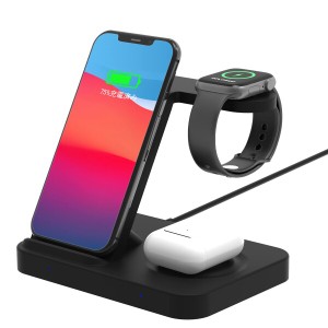 UMEMORY 3in1ワイヤレス充電器 置くだけ充電 急速充電 充電スタンド iphone/Galaxy充電器 apple Watch/Airpodsワイヤレス充電 その他Qi対