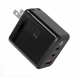 PD 充電器 USB充電器 65Wの急速充電器 USB-C×2 & USB A 3ポートGaN(窒化ガリウム) 折りたたみ式プラグ PSE技術基準適合 iPhone/Android/