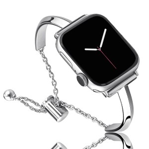 コンパチブルApple Watch 38mm 40mm 41mm バンド おしゃれ 優雅で華奢 超スリム ブレスレット 細い帯 女性向け ステンレス チェーン カザ