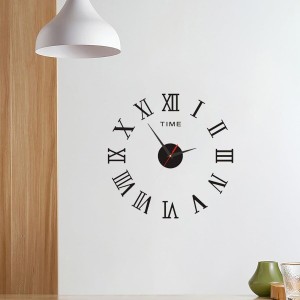 THGOAU 壁掛け時計 手作り ウォールステッカー DIY ウォールクロック 連続秒針 静音 時計を壁面に自由に設置できる ローマ数字と英語 リ