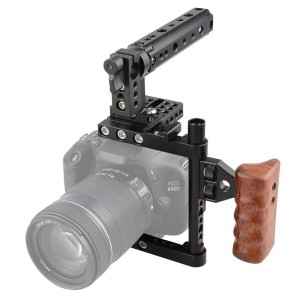 CAMVATE カメラケージ 1/4＆3/8ネジ穴 トップハンドル 三脚台マウント プレートチーズロッド（125mm、145mm） 多種DSLRカメラリグ兼用
