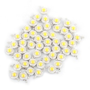 50個入り LEDビーズ ランプ LEDチップ 1W ビーム角120度 丸型 投光照明ランプ DIY 高輝度 低消費電力 ウォームホワイト/ホワイト ランプ