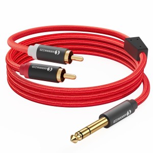 ANNNWZZD RCA 変換6.35ケーブル6.35mm to 2RCAケーブルステレオケーブル二股サウンド、アンプ、エレキギター、電子キーボード用 3m