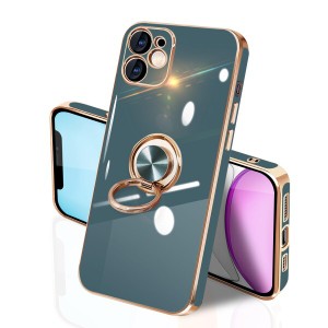 iPhone 11 ケース リング付き イフォン11 リング TPU カバー 全面保護 耐衝撃 スマホケース 360°回転 スタンド機能 携帯カバー 車載ホル