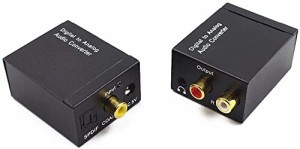 Parishop 同軸 デジタル アナログオーディオコンバータアンプデコーダ光ファイバ信号 2 x RCA（L/R） DAC(光/同軸) オーディオ変換器 3.5