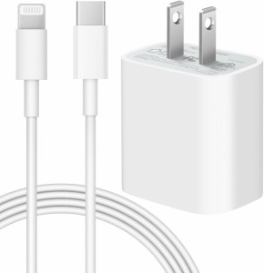 iPhone 充電器 20W PD 急速充電 (MFi/PSE認証済み) USB-C USB C - Lightning ケーブル 2m付き Type C スマホ充電器 電源アダプター タイ