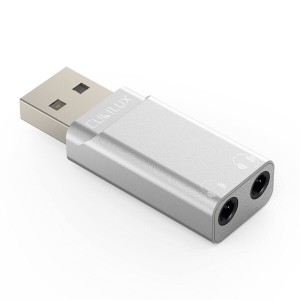 Cubilux PC用イヤホン2分配器、USB - 3.5mmオーディオジャック2出力サウンドカード、Windows 11/10/8/7/XP Linux パソコン Laptop対応