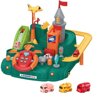 AMYCOOL 車 おもちゃ トラック冒険 レース トラック冒険 車両おもちゃ 男の子 女の子 プレゼント指先訓練 電池不用 室内遊び 知育玩具 誕