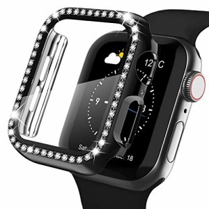 WASPO コンパチブル iWatchケース 44mm 保護フィルム付き クリスタルダイヤ付き アップルウォッチカバー 女性専用 全面保護ケース(44mm S