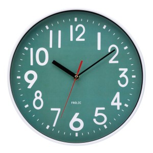 掛け時計 電波 静音 壁掛け時計 北欧 おしゃれ 時計 壁掛け 見やすい 30cm アナログ 夜間秒針停止 シンプル(グリーン)