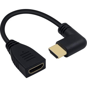 Poyiccot 8k HDMI 延長ケーブル,15cm 短い8K HDMI2.1ケーブル 左向きHDMI 2.1オス-メス 90度L字型HDMI 延長ケーブル高速HDMI変換48Gbps 8