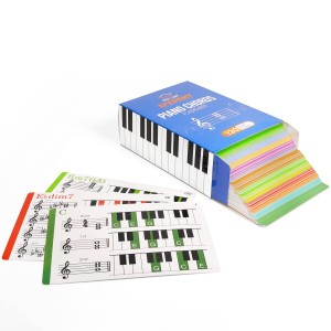 Spedemy ピアノコードフラッシュカードギフトボックス入り - ピアノコード表付き - 色分けされた120のコードフラッシュカード - 頻繁に使