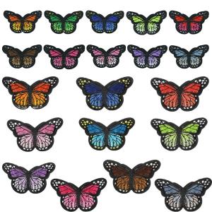 HICOHAND アイロンパッチ 20枚セット 蝶の刺繍パッチ ジーンズ帽子用ジャケット 装飾 布用 DIY手芸 衣類補修