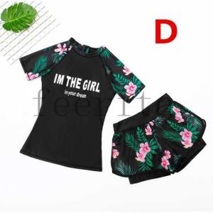 半袖 レディース タンキニ 体型カバー 水着 フィットネス ショートパンツ 通販 水着 スポーツ セパレート ビーチ プール 長袖2点セット