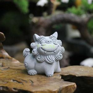 天然石パワーストーン琉球ガラス製獅子の彫刻 シーサー 沖縄 土産 置物