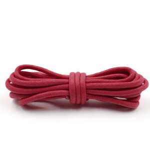 (Teeoff) ラウンドワックス靴紐ドレスシューズレースブーツ Round Waxed Shoelaces Dress Shoe Laces Bootlaces (120 CM, Red)