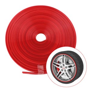 SUNNY ホイール用リムプロテクター 8m 粘着テープで簡単施工 PVC素材 ホイール保護 ガリキズ防止に リムガード バイクホイールにも (赤)