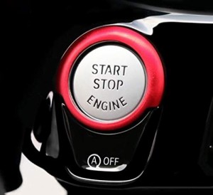 カデ子(KADEKO) エンジンスターターボタンリング 装飾カバー レッド BMWに適合する 新型5シリーズ(G30)/新型X3(G08/G01)