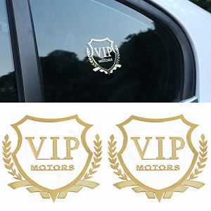 JIBADA 車アルミシートVIP車ステッカー、金属車ステッカー装飾修正ロゴ車ステッカー (ゴールデン)