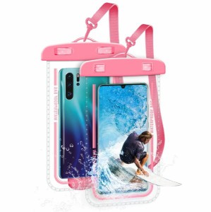 防水ケース スマホ用防水カバー 防水バッグ 7.2インチ対応 タッチ操作 水中撮影 顔認証 SGS国際認証 泳ぎ お風呂 同色2枚セット iphone13