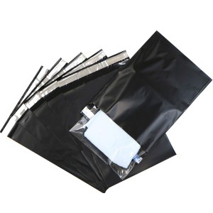 ワークアップ臭くない宅配ビニール袋 ブラック 250×330mm 60ミクロン A4 静電気防止テープ 梱包袋