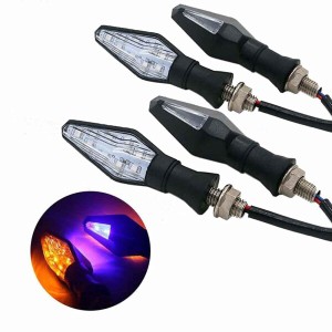 JIAHER バイク ウインカー led 2色ウインカー モーターサイクル ターンライト -4個 12V 汎用 モーターサイクル ウインカー led インジケ