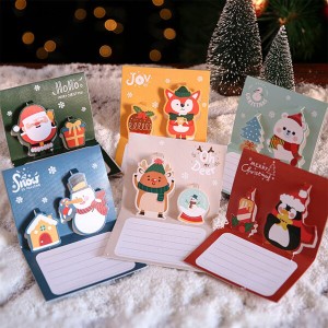 クリスマスカード 立体 3D ポップアップ 6枚 封筒付き クリスマスカード セット ミニ サンタ おしゃれ 海外向け グリーティングカード メ