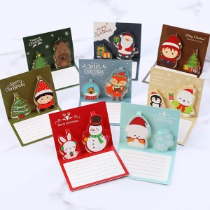クリスマスカード 3D 立体 ポップアップ 封筒付き 8枚セット メッセージカード ミニ 多種類 グリーティングカード クリスマス カード メ