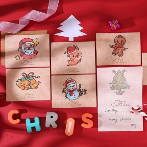 クリスマスカード セット 6枚 グリーティングカード メッセージカード 封筒付き ミニ 多種類 クリスマス カード 大容量 ミニサンタ ユニ