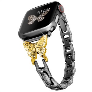 (Daturus) 互換 Apple Watch バンド series9/8/7/6/5/4/3/2/1/SE対応 アップルウォッチ ベルト ダイヤモンド付きステンレスベルト 金属ベ