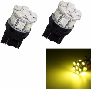 PA 2個 13チップ T20 7443 レモンイエロー レモン色 自動車用 LED バブル 12V ターンシグナルランプ サイドマーカー ブレーキランプ バッ