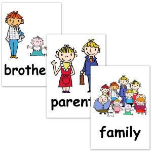 フラッシュカード名刺サイズ Flashcards, English word cards (Family) Namecard size