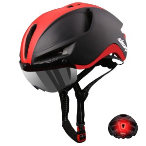 Shinmax 自転車 ヘルメット 大人用 ロードバイク ヘルメット 超軽量 USB充電式 LED ライト CPSC/CE認証済み ヘルメット通気 サイズ調整可