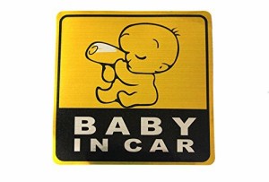 国内メーカー HGTP 車用反射ステッカー BABY IN CAR マグネットタイプ 後続車セーフティサイン 安全運転 (D1.BabyInCar(1))