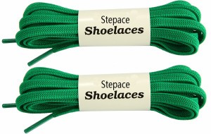 (Stepace) 2足 伸びる靴ひも 子供から大人までも使える 10色ゴムシューレース Green 140