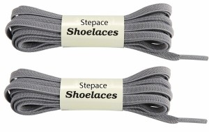 (Stepace) 2足 伸びる靴ひも 子供から大人までも使える 10色ゴムシューレース Gray 140