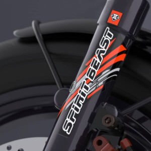 SPIRIT BEAST バイク フロントフォーク ステッカー フロント サスペンション 反射 デカール (レッド 20cm)