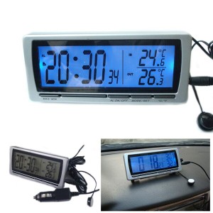 車載時計 - BOOMBOOST 4in1 車用温度計 クロック 時計 車内外温度 ブルーバックライト