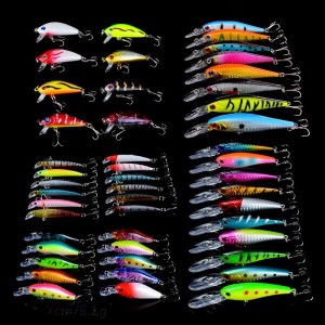 Zmart Lures Set of 48 Minnow 10 cm 9 cm 7.5 cm 7 cm 5 cm