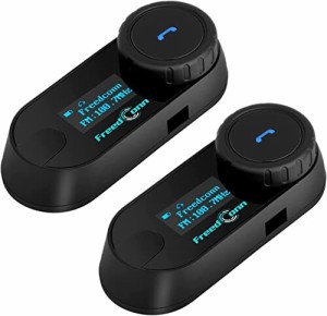 FreedConn TCOM SC DP ２台セット インカムバイク用Bluetooth 800M 無線通信 2人同時通話 LCDスクリーン付き音楽を聴Siri対応ヘルメット