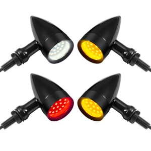 ANONEMOTO バイク LED 弾丸 ウインカー ライト ハーレー LED ウインカー 小型 砲弾型 ミニウインカー 汎用 12V 前後左右 4個 セット バイ