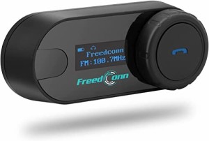 FreedConn TCOM SC インカムバイク用Bluetooth 800M 無線通信 2人同時通話 LCDスクリーン付き音楽を聴Siri対応ヘルメット用イヤホン 電話