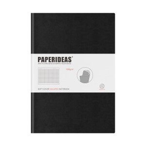 PAPERIDEAS ノート B5 ソフトカバー (方眼, ブラック)