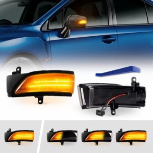 POPMOTORZ スバル WRX S4 STI VAG/VAB型 レヴォーグ VM系 に適合ドアサイドミラー流れる LED ウインカー ミラーシーケンシャル (スモーク